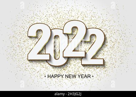 Bonne année 2022 fond en papier découpé.Conception de brochure vectorielle Illustration de Vecteur