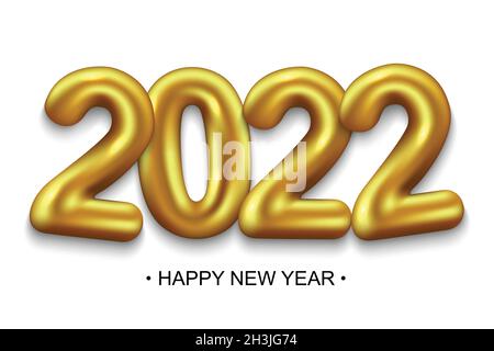 2022 expérience du nouvel an avec des numéros d'or.Modèle haut de gamme pour cartes de vœux de Noël Illustration de Vecteur