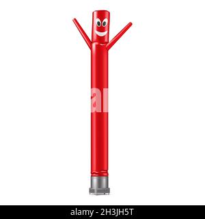 Rouge gonflable dansant tube homme isolé sur fond blanc, réaliste illustration vectorielle.Danseur d'air publicitaire Illustration de Vecteur
