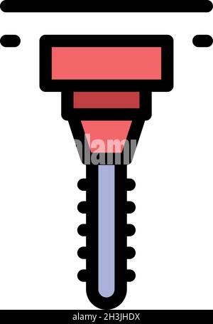 Icône de fraiseuse de main-d'œuvre.Contour de la main-d'œuvre de fraisage vecteur icône couleur plat isolé Illustration de Vecteur