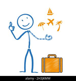 Vacances de stickman Banque D'Images