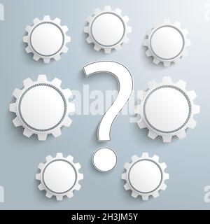 Question 7 Gears Infographic Piad Banque D'Images