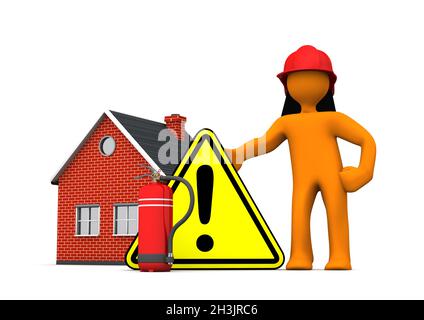 Avertissement concernant les extincteurs d'incendie Banque D'Images