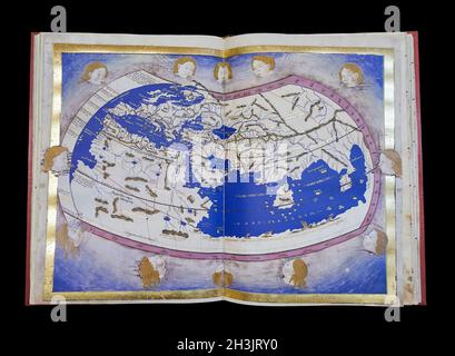 La carte du monde de Ptolémée.Géographie de Ptolémée. Banque D'Images