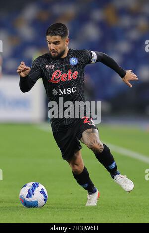 Naples, Italie.28 octobre 2021.Lorenzo Insigne de SSC Napoli pendant la série Un match de football 2021/2022 entre SSC Napoli et le FC de Bologne au stade Diego Armando Maradona à Naples (Italie), le 28 octobre 2021.Photo Cesare Purini/Insidefoto crédit: Insidefoto srl/Alay Live News Banque D'Images