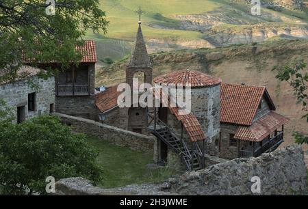 Vue du haut de David Gareja monastère de la grotte complexe. Kakheti. La Géorgie. Banque D'Images