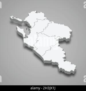 carte isométrique 3d de Charente-Maritime est un département en France, illustration vectorielle Illustration de Vecteur