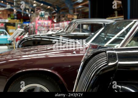 Voitures britanniques classiques exposées en Nouvelle-Zélande Banque D'Images