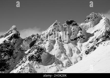 Parc national de Tongariro, Nouvelle-Zélande.Pinnacle Ridge au domaine skiable de Whakapapa Banque D'Images