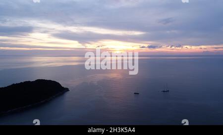 Prise de vue aérienne à Laem Phrom Thep à Phuket Banque D'Images