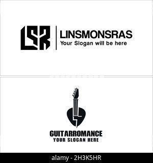 Lettre initiale logo guitare basse design icône Illustration de Vecteur