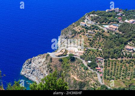 Vue sur la côte de mer (Calabre, Italie). Banque D'Images