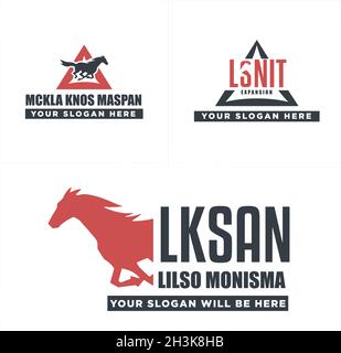 Motif animal cheval moderne avec logo vectoriel Illustration de Vecteur