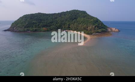 Vue aérienne du drone sur l'île de Koh Ma, chemin de koh Phangan Banque D'Images