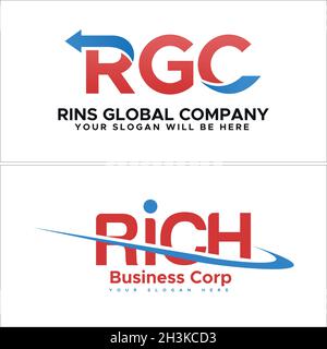 Première lettre entreprise mondiale logo design Illustration de Vecteur