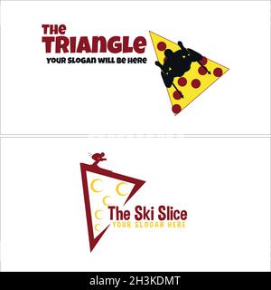 Design moderne avec logo pizza pour sports de ski Illustration de Vecteur
