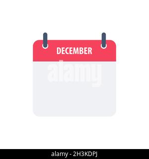 Symbole d'icône de calendrier décembre conception simple Illustration de Vecteur