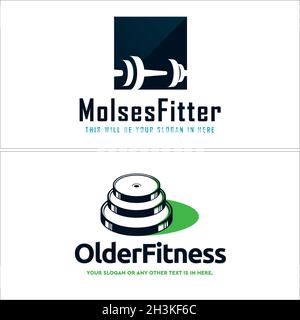 Design moderne du logo fitness barbell pour l'entraînement sportif Illustration de Vecteur