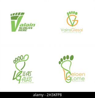 Design moderne du logo de la lettre initiale VG foot Therapy Illustration de Vecteur