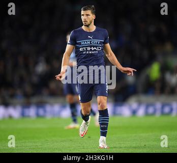 23 octobre 2021 - Brighton v Manchester City - Premier League - Amex Stadium Ruben Dias de Manchester City pendant le match au stade Amex Pictur Banque D'Images