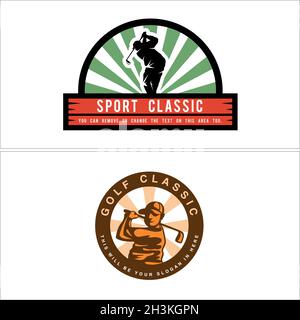 Ensemble de logo vintage de sport de golf Illustration de Vecteur