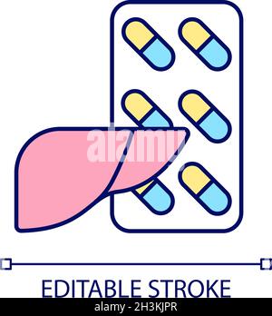 Suppléments pour foie icône de couleur RVB Illustration de Vecteur