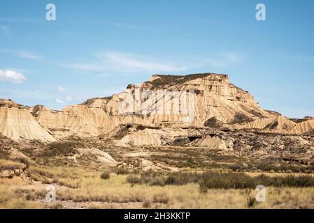 Paysage désertique à Bardenas Reales de Navarra, Espagne. Banque D'Images