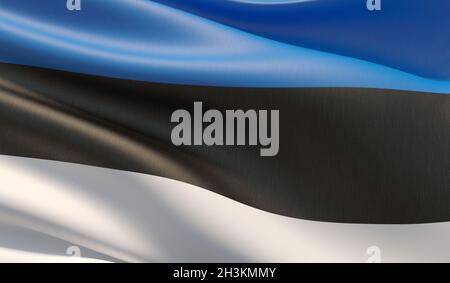 La haute résolution close-up pavillon de l'Estonie. 3D illustration. Banque D'Images