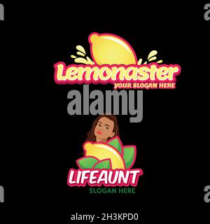 Design moderne avec logo femme citron Illustration de Vecteur