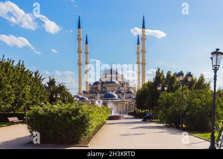 Mosquée coeur de la Tchétchénie à Grozny, Russie Banque D'Images