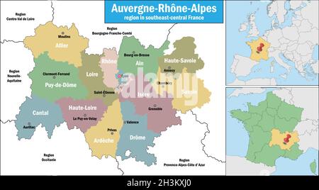 Une des régions de la République française Illustration de Vecteur