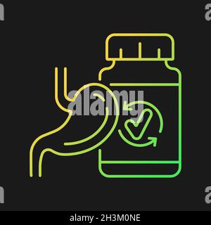 Compléments digestifs gradient vecteur icône pour thème sombre Illustration de Vecteur