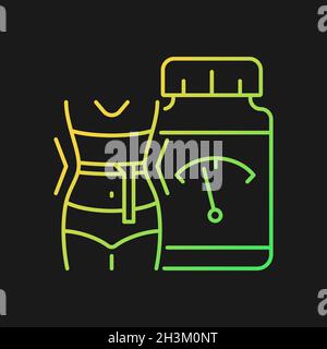 Suppléments pour la perte de poids dégradé icône vecteur pour thème sombre Illustration de Vecteur