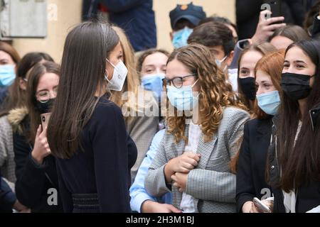 Tudela, Navarre, Espagne.29 octobre 2021.La reine Letizia d'Espagne assiste à la 21e édition du 'Festival de Cine Opera Prima Cuidad de Tudela au Moncayo Cinema le 29 octobre 2021 à Tudela, Espagne (Credit image: © Jack Abuin/ZUMA Press Wire) Banque D'Images