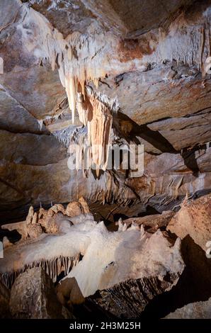 Détails des formations rocheuses dans les grottes de Jenolan, près de Sydney, en Australie Banque D'Images