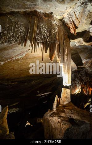 Détails des formations rocheuses dans les grottes de Jenolan, près de Sydney, en Australie Banque D'Images