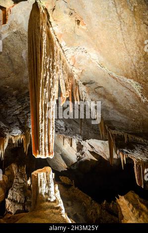 Détails des formations rocheuses dans les grottes de Jenolan, près de Sydney, en Australie Banque D'Images