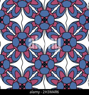 Motif sans couture avec fleurs géométriques pour le papier peint Banque D'Images