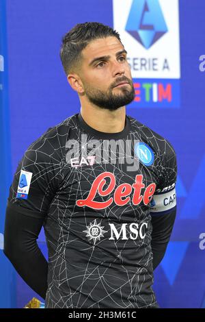 NAPELS, ITALIE - OCTOBRE 28: Lorenzo Insigne de SSC Napoli pendant la série Un match entre SSC Napoli et le FC de Bologne au Stadio Diego Armando Maradona le 28 octobre 2021 à Napels, Italie (photo de Ciro Santangelo/Orange Pictures) Banque D'Images