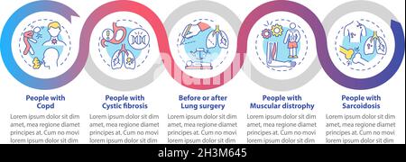 Modèle d'infographie sur les patients atteints de réadaptation pulmonaire Illustration de Vecteur