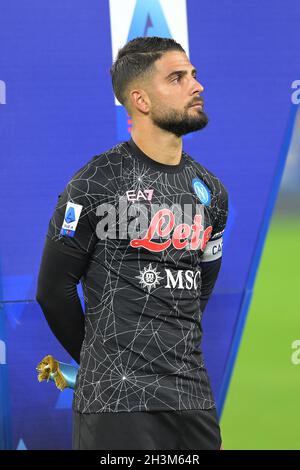 NAPELS, ITALIE - OCTOBRE 28: Lorenzo Insigne de SSC Napoli pendant la série Un match entre SSC Napoli et le FC de Bologne au Stadio Diego Armando Maradona le 28 octobre 2021 à Napels, Italie (photo de Ciro Santangelo/Orange Pictures) Banque D'Images