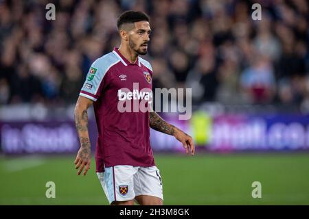 LONDRES, ANGLETERRE - OCTOBRE 27 : Manuel Lanzini de West Ham United lors de la Carabao Cup Round de 16 match entre West Ham United et Manchester City a Banque D'Images