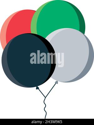 Ballons avec indicateur de couleur eau Illustration de Vecteur