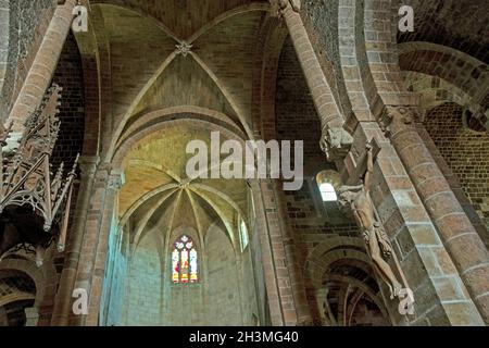 Monastier-sur-Gazeille, Abbaye bénédictine Saint-Chaffre, département de la haute Loire, Auvergne Rhône Alpes, France Banque D'Images