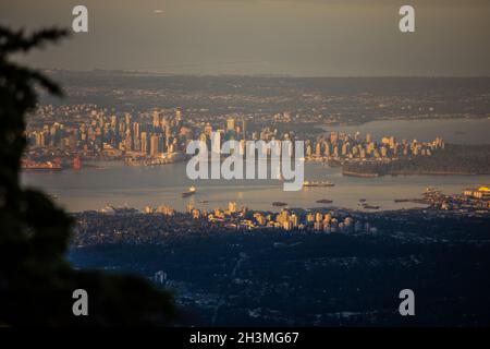 Ville de Vancouver, Burrard Inlet et Port de la région métropolitaine de Vancouver. Banque D'Images