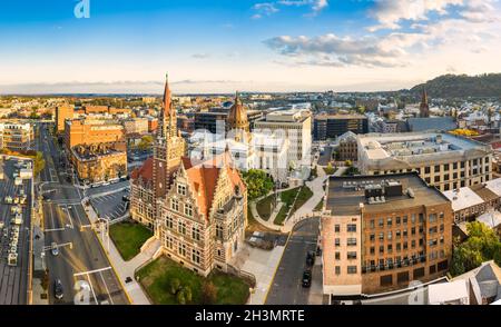 Aerial cityscape de Paterson, New Jersey Banque D'Images