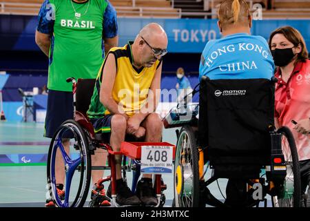 Tokyo, Japon, 30 août 2021, Jeux paralympiques de Tokyo en 2020, tournoi de Boccia.Eliseu dos Santos Banque D'Images