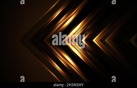 Abstrait flèches luminescentes vitesse mouvement brun et jaune fond de technologie Illustration de Vecteur