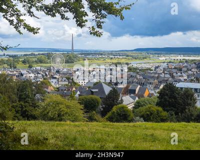 Honfleur, France - 4 août 2021 : un paysage urbain de Honfleur, une commune française du département du Calvados et célèbre station touristique de Normandie.Especia Banque D'Images