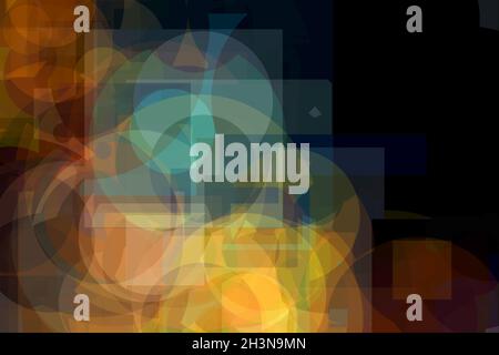 Arrière-plan avec des cercles rouges, bleus, jaunes et bruns Banque D'Images